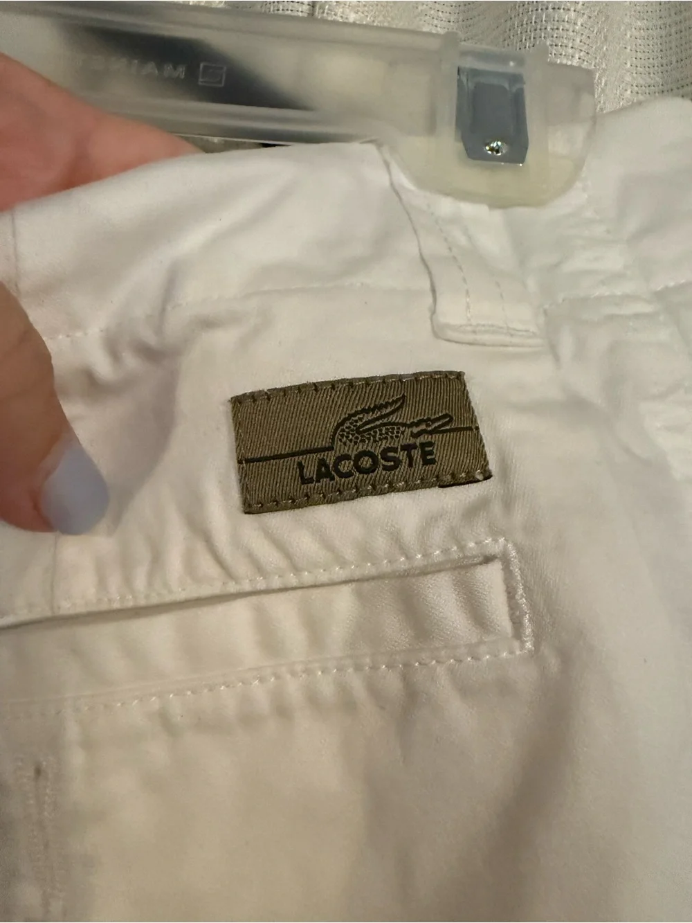 Lacoste White Men's Flat Front Cotton Shorts